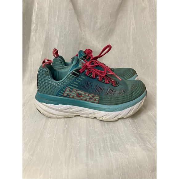 Hoka Shoes - Hoka One One Womens Bondi 6 Size 7 Green Pink